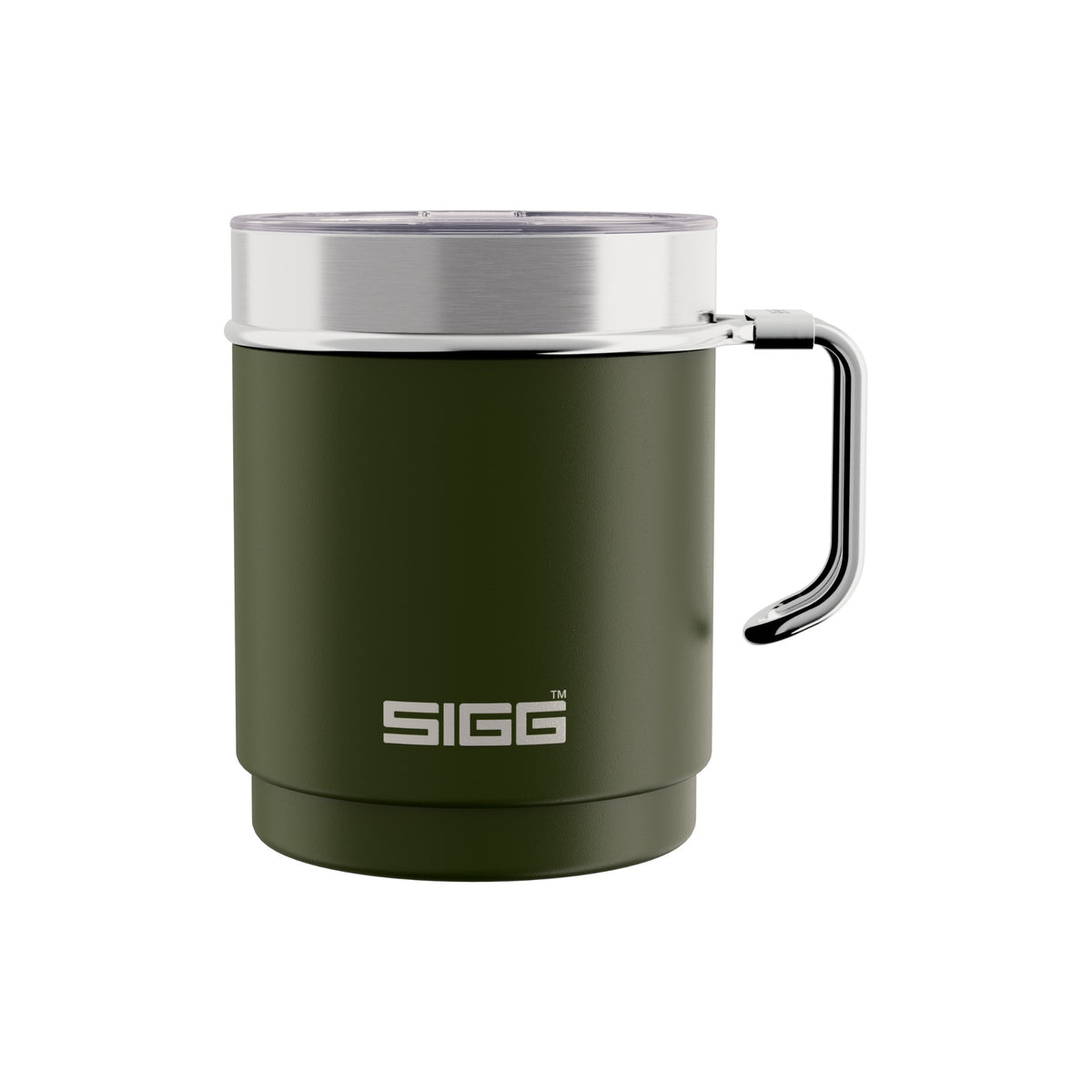 SIGG TRAVEL MUG 0,3 l Termosmuki musta, edestä, pullo täytettynä