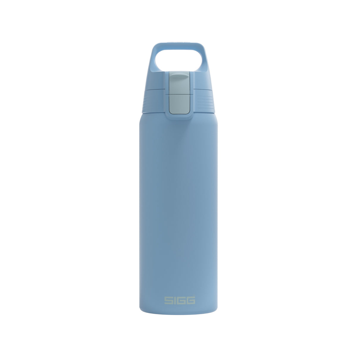SIGG Shield One teräksinen juomapullo Water Blue 0,75 l, edestä, pullo täytettynä