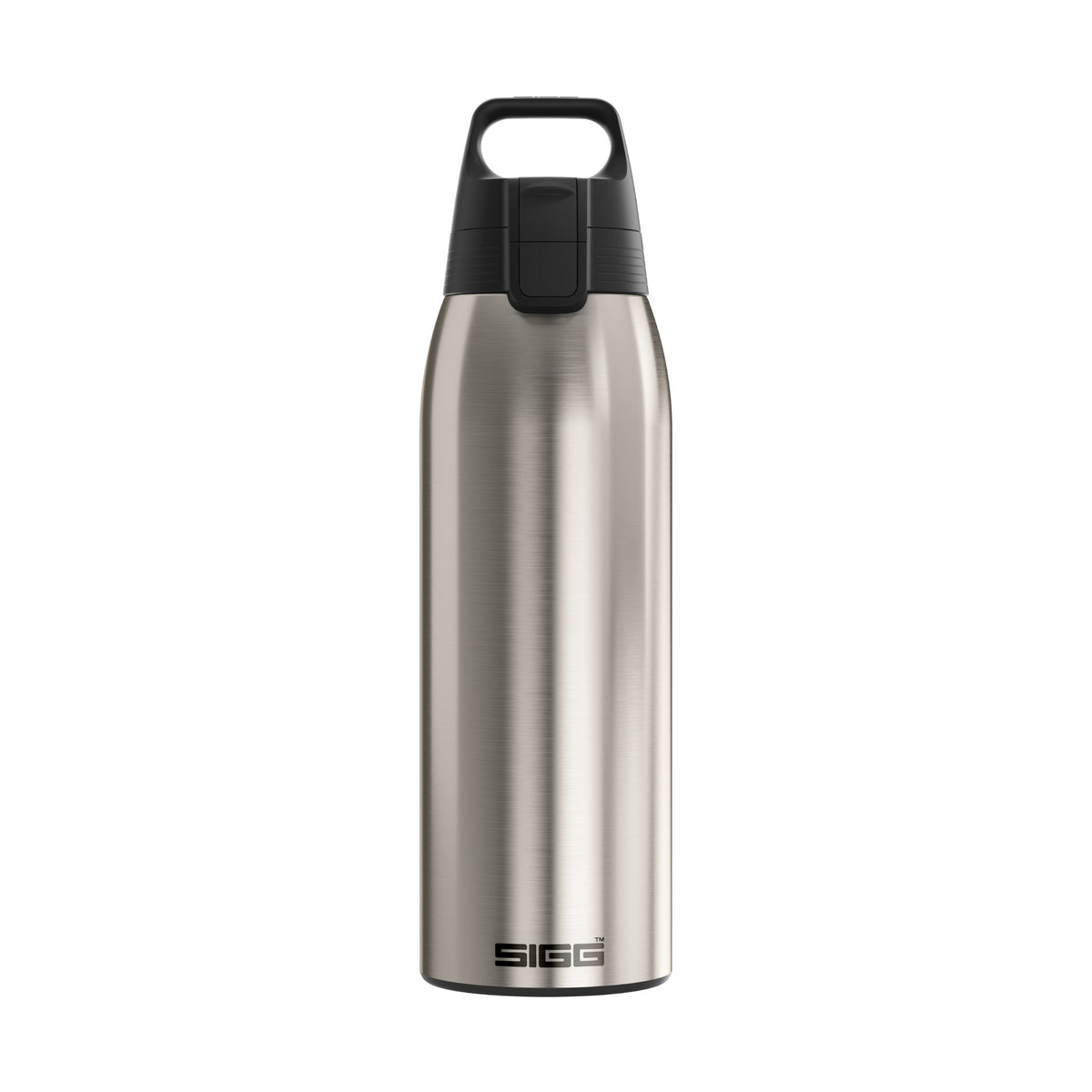 SIGG Shield Therm One termospullo Brushed 1,0 l, edestä, pullo täytettynä