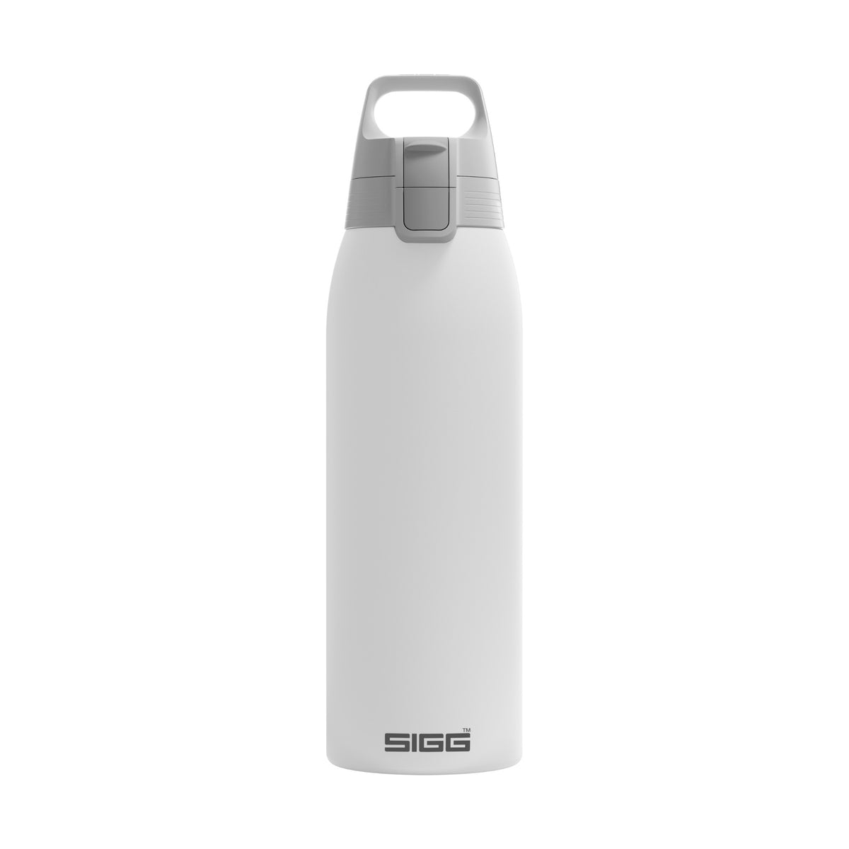 SIGG Shield Therm One termospullo White 1,0 l, edestä, pullo täytettynä