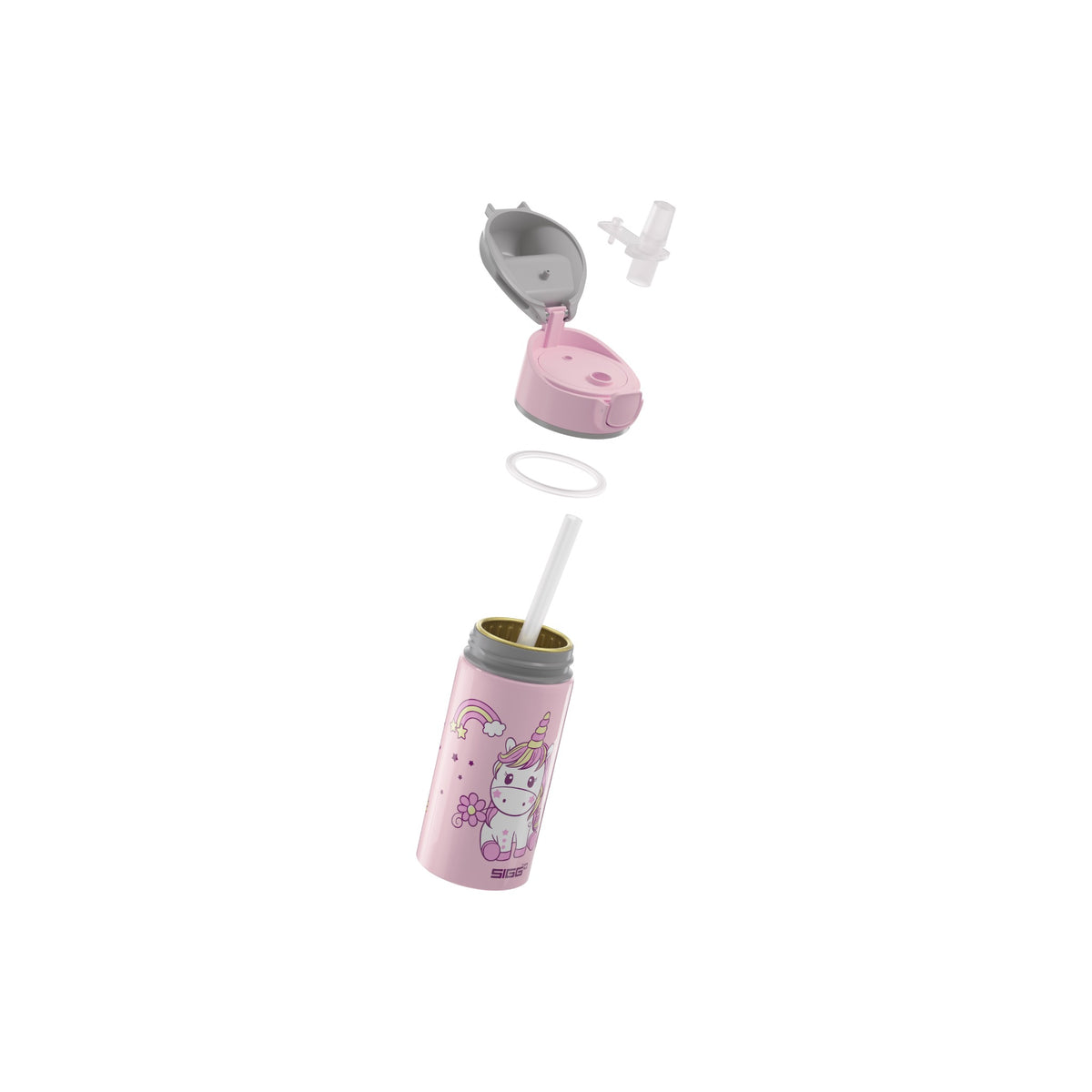SIGG Miracle Wmb lastenpullo Happy Unicorn 0,4 l, osiin purettuna