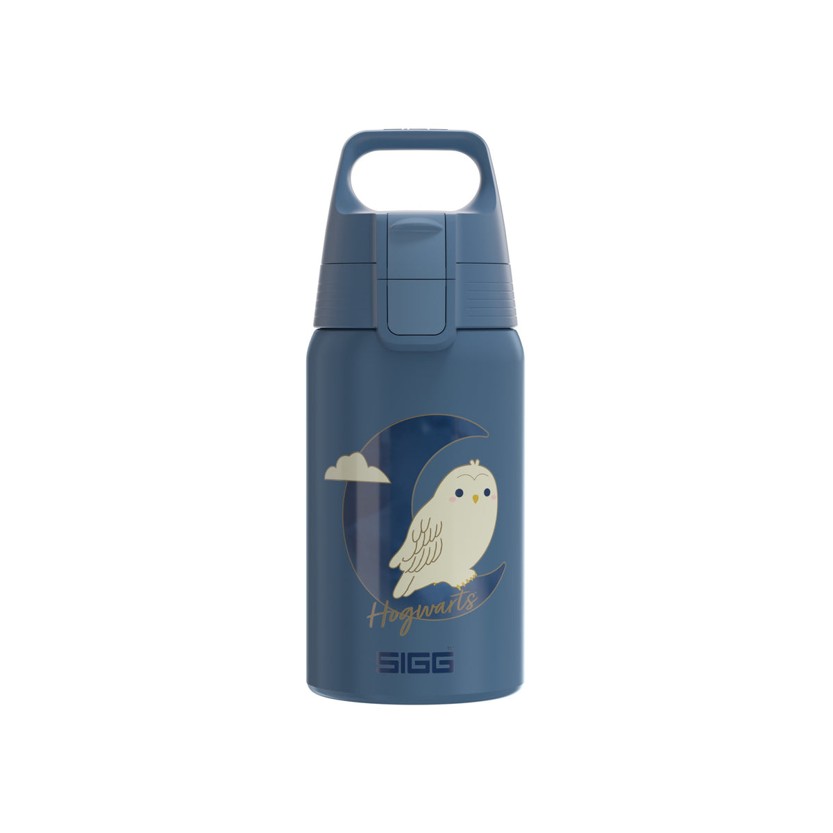 SIGG Shield ONE Hedwig 0,5 l, edestä, pullo täytettynä