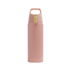 SIGG Shield One teräksinen juomapullo Playful Peach 0,75 l, edestä, pullo täytettynä