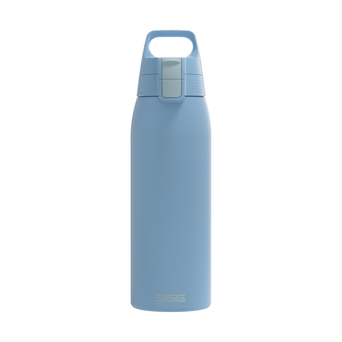 SIGG Shield One teräksinen juomapullo Water Blue 1,0 l, edestä, pullo täytettynä