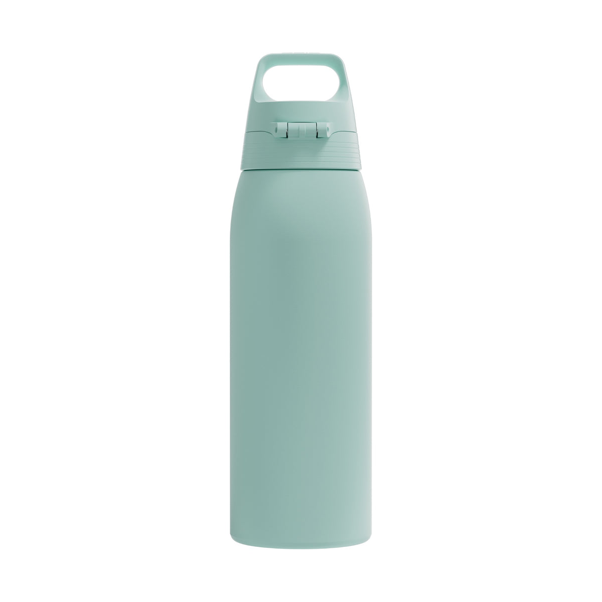 SIGG Shield One teräksinen juomapullo Milky Blue 1,0 l, takaa, pullo täytettynä